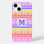 Meerkleurige Snowflake Faux Knit Sweater Monogram Case-Mate iPhone Case (Achterkant)
