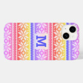 Meerkleurige Snowflake Faux Knit Sweater Monogram Case-Mate iPhone Case (Achterkant (horizontaal))