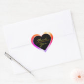 Meerkleurige Sparkle Glitter Lijst Dank u Hart Sticker (Envelop)