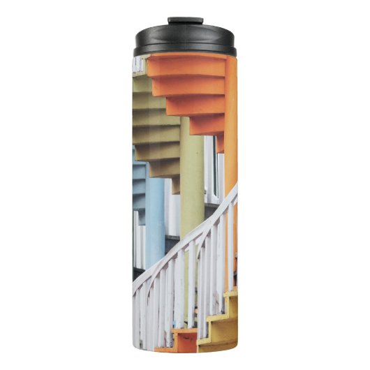 Meerkleurige spiraaltrappen thermosbeker (Voorkant)