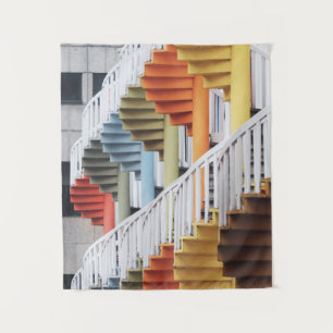 Meerkleurige spiraaltrappen wandkleed