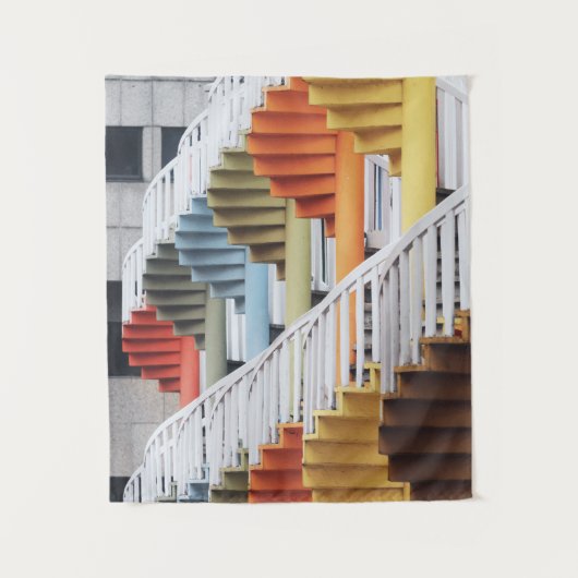 Meerkleurige spiraaltrappen wandkleed (Voorkant)