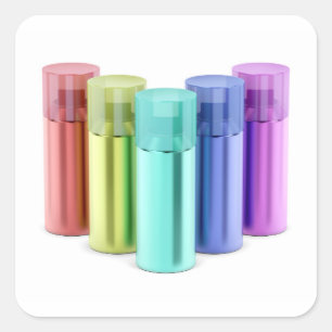 meerkleurige spuitbussen voor aërosol vierkante sticker