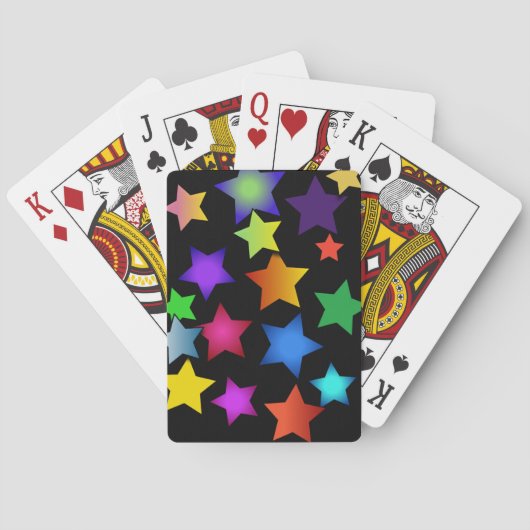 Meerkleurige sterren pokerkaarten (Achterkant)