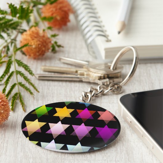 Meerkleurige sterren van David Sleutelhanger (Zijkant)