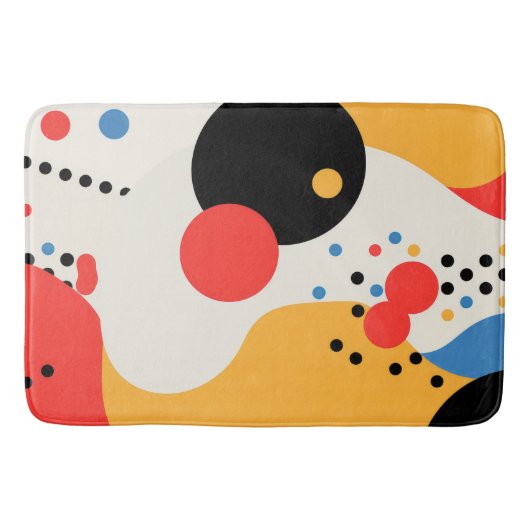 Meerkleurige stippen op een gebroken witte achterg badmat (Voorkant)