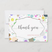 Meerkleurige Stippen Schattige Baby shower Bedankkaart (Voorkant)