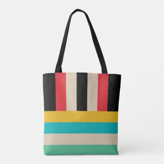 Meerkleurige streep Canvas tas (Achterkant)