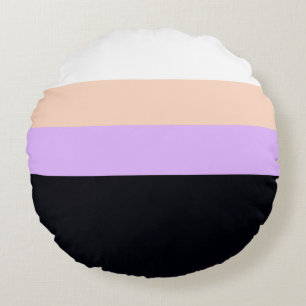 Meerkleurige Streep Collectie #12 Rond Kussen