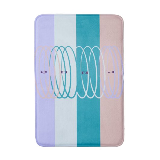 Meerkleurige strepen badmat (Voorkant Verticaal)