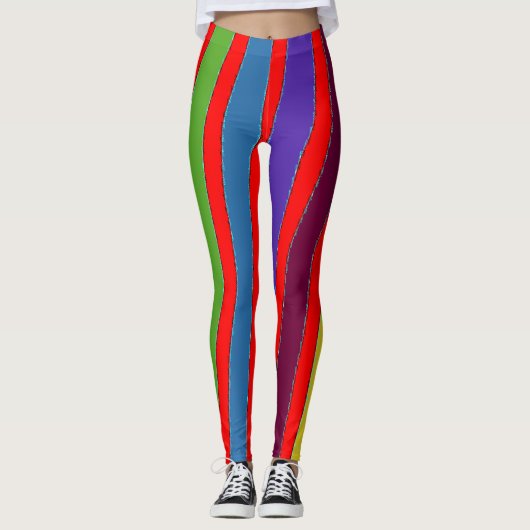 Meerkleurige strepen "Ratti_Creative_Arts" Legging (Voorkant)