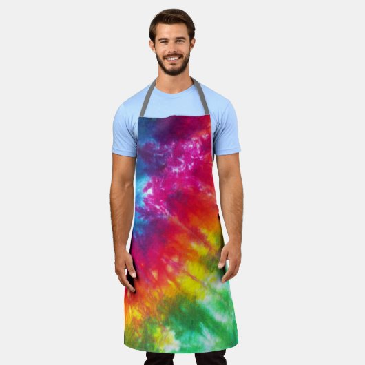 Meerkleurige Stropdas-kleurstof Schort (Gedragen)