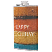 Meerkleurige taart en Happy Birthday Design Heupfles (Links)