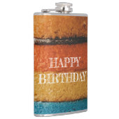 Meerkleurige taart en Happy Birthday Design Heupfles (Rechts)