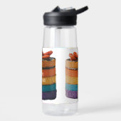 Meerkleurige taart en Happy Birthday Design Waterfles (Links)