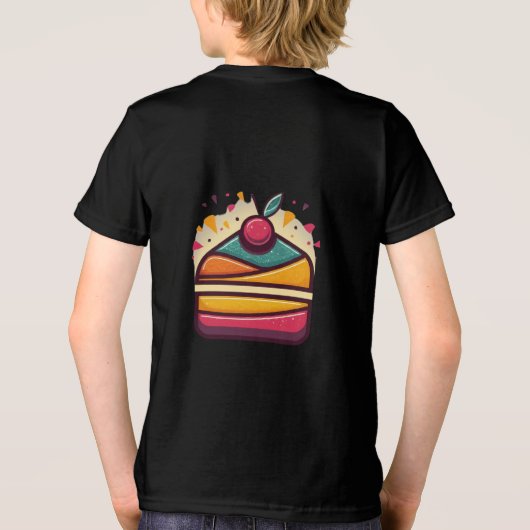 Meerkleurige taart ontwerp Bella + Canvas Jeugd Tri-Blend Shirt (Achterkant)