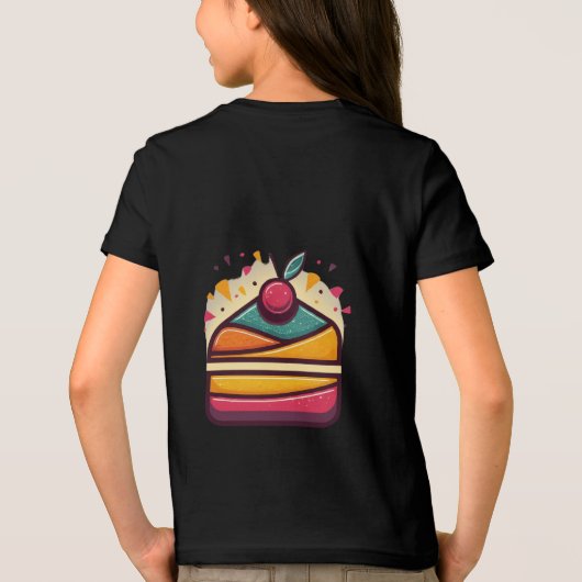 Meerkleurige taart ontwerp Bella + Canvas Jeugd Tri-Blend Shirt (Achterkant)