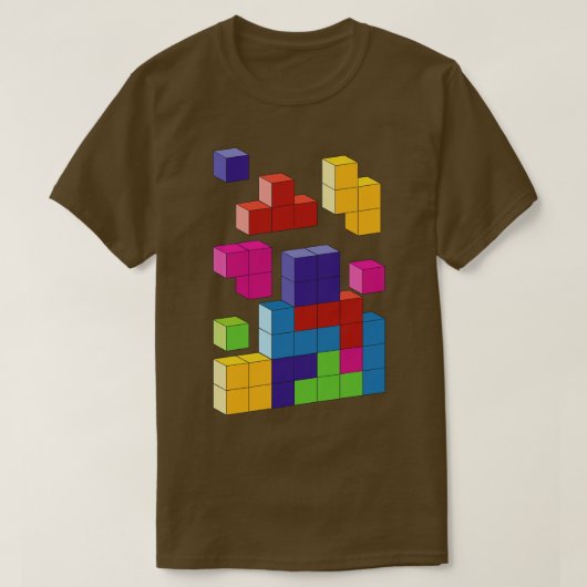 Meerkleurige tetris blokken t-shirt (Design voorkant)
