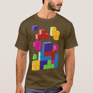 Meerkleurige tetris blokken t-shirt