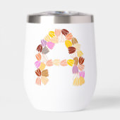 Meerkleurige tulp met opschrift "A" (Voorkant)