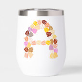 Meerkleurige tulp met opschrift "A" (Achterkant)