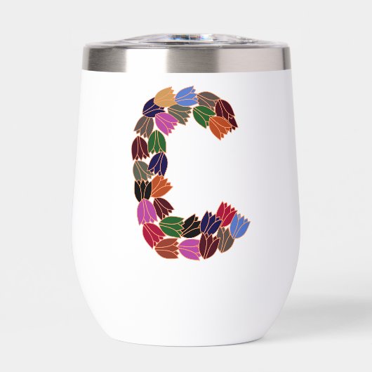 Meerkleurige tulp met opschrift "C" (Voorkant)