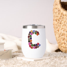 Meerkleurige tulp met opschrift "C"