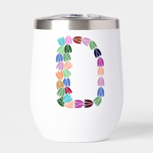 Meerkleurige tulp met opschrift "D" (Voorkant)