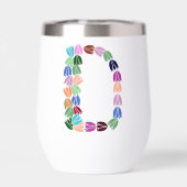 Meerkleurige tulp met opschrift "D" (Achterkant)