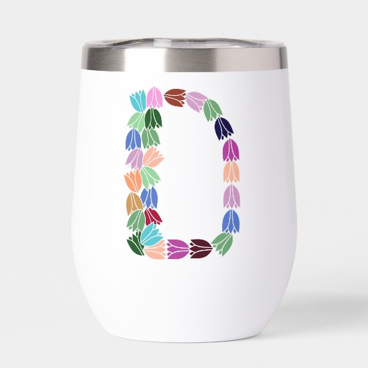 Meerkleurige tulp met opschrift "D" (Achterkant)