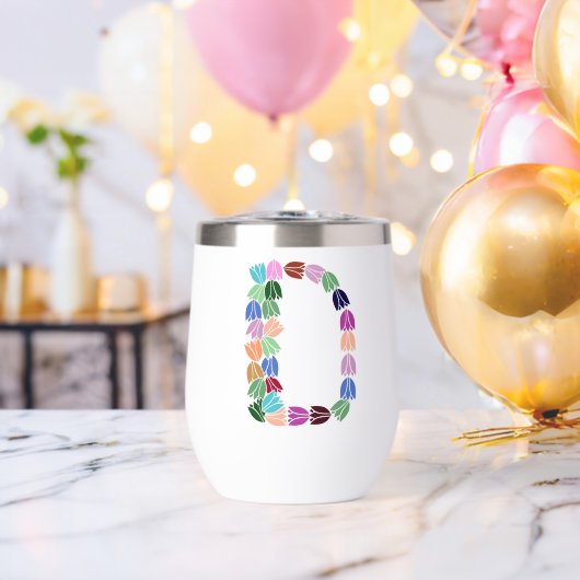 Meerkleurige tulp met opschrift "D" (Vrijgezellenfeest (Gedraaid) )