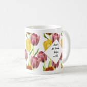 Meerkleurige Tulp Waterverf Floral Koffiemok (Voorkant rechts)