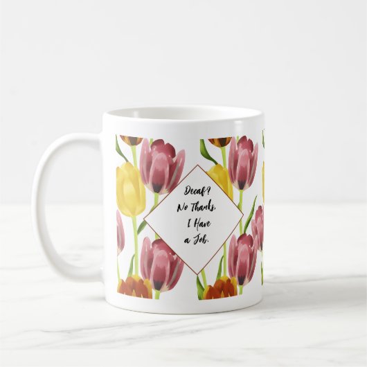 Meerkleurige Tulp Waterverf Floral Koffiemok (Links)