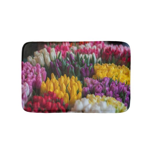 Meerkleurige tulpen badmat (Voorkant)