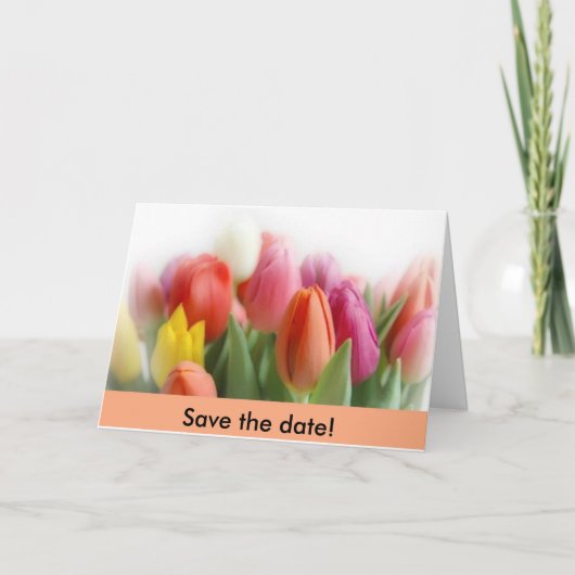 Meerkleurige tulpen Bewaar de datum! Aankondiging (Voorkant)