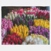 Meerkleurige tulpen fleece deken (Voorkant (Horizontaal))
