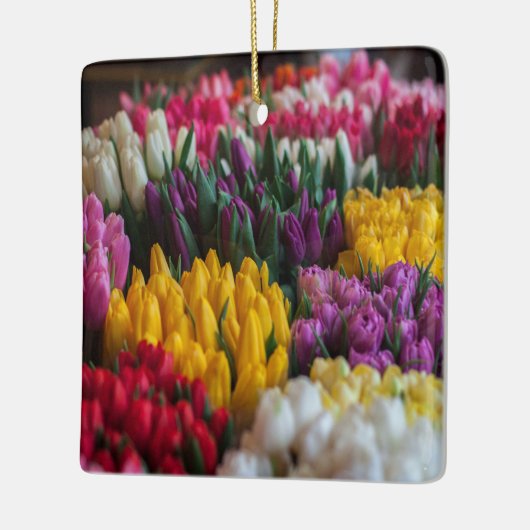 Meerkleurige tulpen keramisch ornament (Links)