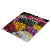 Meerkleurige tulpen tegeltje (Zijkant)