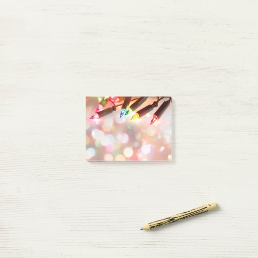 Meerkleurige Twinkle-lampjes, overdruk - 4x3 Post-it® Notes (Op bureau)