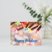 Meerkleurige Twinkle Lights-kerstmankeh Feestdagenkaart (Staand voorkant)