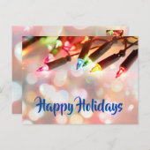 Meerkleurige Twinkle Lights-kerstmankeh Feestdagenkaart (Voorkant / Achterkant)