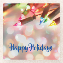 Meerkleurige Twinkle Lights kerstmis Glazen Onderzetter