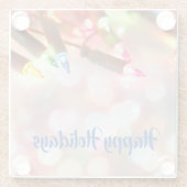 Meerkleurige Twinkle Lights kerstmis Glazen Onderzetter (Achterkant)