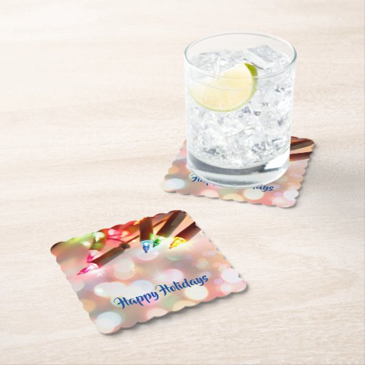 Meerkleurige Twinkle verlicht Kerstmis, bokeh, Kartonnen Onderzetters (Insitu)