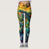 Meerkleurige ubbel leggings (Voorkant)