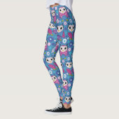 Meerkleurige uildrager naadloos patroon leggings (Links)