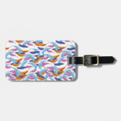 Meerkleurige veren bagagelabel (Voorkant horizontaal)