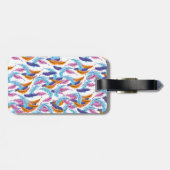 Meerkleurige veren bagagelabel (Achterkant horizontaal)