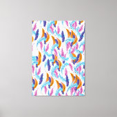 Meerkleurige veren canvas afdruk (Voorkant)