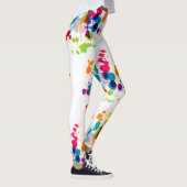 Meerkleurige Verf Splatter op Wit Leggings (Rechts)